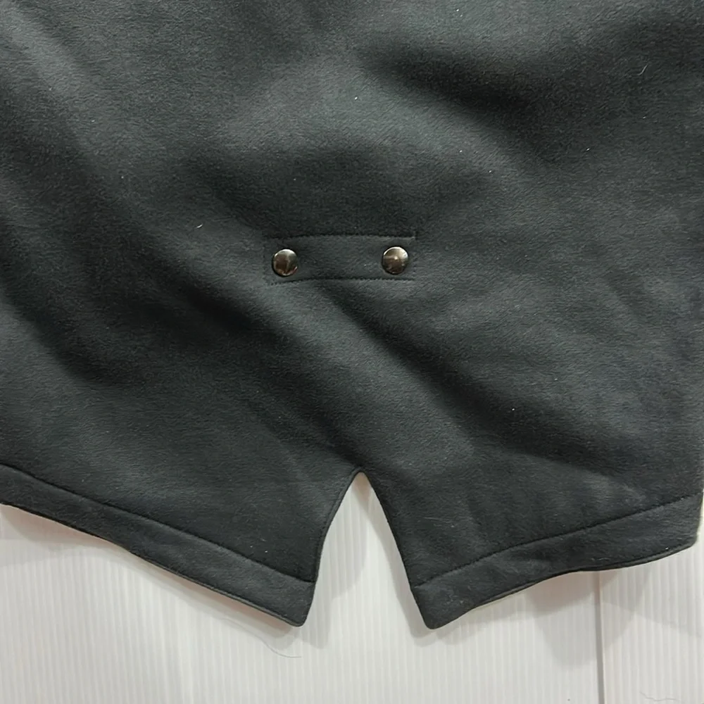 192. Classic‎ Black Double-Breasted Pea Coat (M)